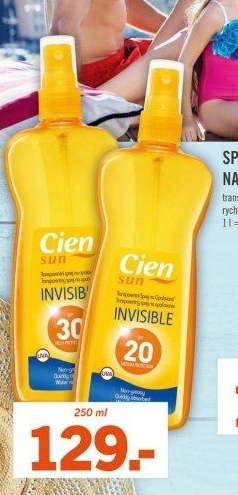 Sprej na opalování transparentní Invisible OF 20 Cien Sun