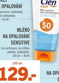 Mléko na opalování sensitive OF 50 Cien Sun