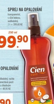 Sprej na opalování transparentní OF 6 Cien Sun
