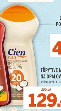 Mléko na opalování třpytivé Cien Sun