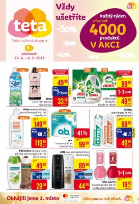 akční leták Teta drogerie 27.4.2017-6.5.2017