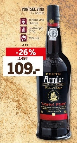 Víno červené Porto Armilar