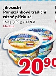Tradiční pomazánkové Jihočeské Madeta