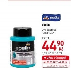 Odlakovač na nehty bez acetonu Ebelin