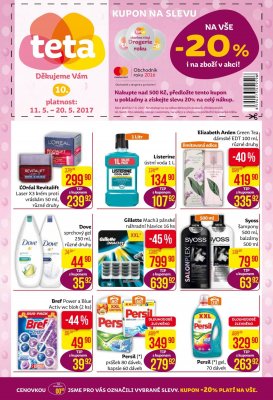 akční leták Teta drogerie 11.5.2017-20.5.2017