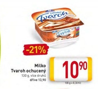 Dezert tvarohový ochucený Milko