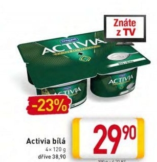 Bílý jogurt Activia Danone