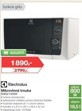 Mikrovlnná trouba Electrolux EMS 21400 W