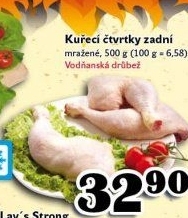 Čtvrtky kuřecí zadní mražené Vodňanské kuře