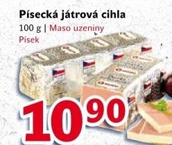Paštika játrová cihla Maso uzeniny Písek