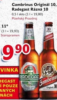 Pivo světlé výčepní Originál 10° Gambrinus