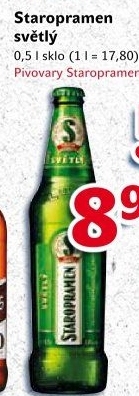 Pivo světlé výčepní 10° Staropramen