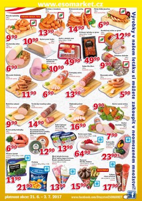 akční leták ESO MARKET 21.6.2017-2.7.2017
