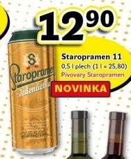 Pivo světlý ležák 11° Staropramen