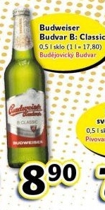 Pivo světlé výčepní B: Classic Budweiser Budvar