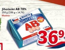 Máslo Jihočeské AB Madeta