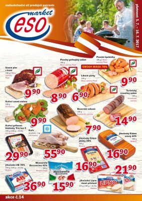akční leták ESO MARKET 5.7.2017-16.7.2017