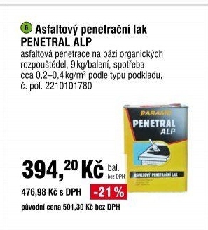 Asfaltový penetrační lak PENETRAL ALP