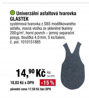 Univerzální asfaltová tvarovka GLASTEK
