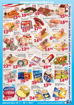 akční leták ESO MARKET 19.7.2017-30.7.2017