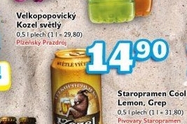Pivo světlý ležák Velkopopovický Kozel