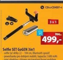 Selfie tyč GoGEN 3in1