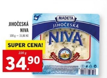 Sýr Niva Jihočeská 50% Madeta
