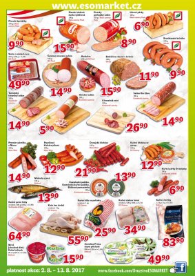 akční leták ESO MARKET 2.8.2017-13.8.2017