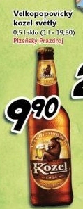 Pivo světlé výčepní 10°Velkopopovický Kozel
