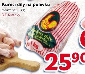 Kuřecí díly na polévku mražené DZ Klatovy
