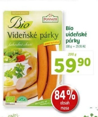 Párky vídeňské bio Ponnath