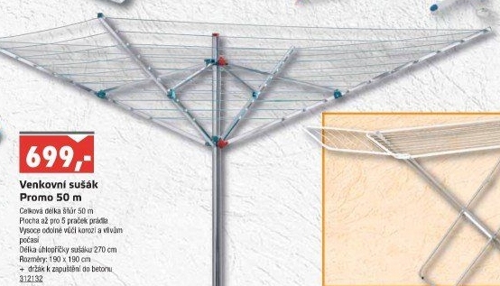 Zahradní sušák na prádlo Blome - UNI HOBBY akcniletaky.com