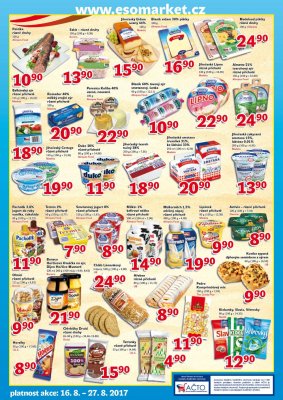 akční leták ESO MARKET 16.8.2017-27.8.2017