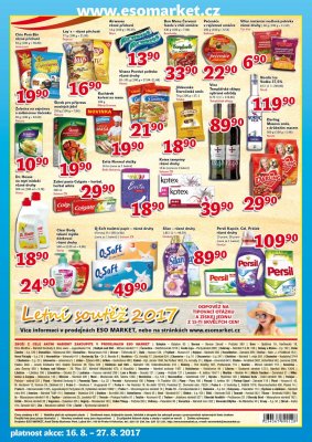 akční leták ESO MARKET 16.8.2017-27.8.2017