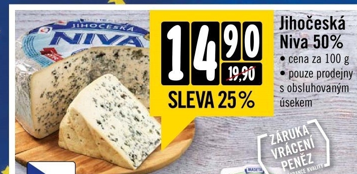 Sýr Niva Jihočeská 50% Madeta