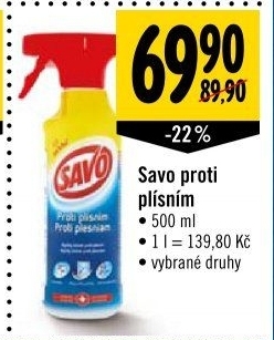 Čistič proti plísním Savo