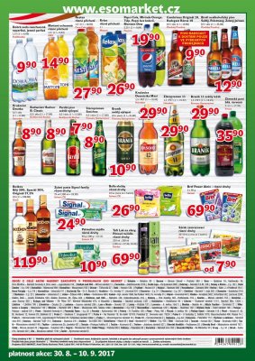 akční leták ESO MARKET 30.8.2017-10.9.2017