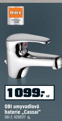 OBI Stojánková páková umyvadlová baterie Cassai chromovaná