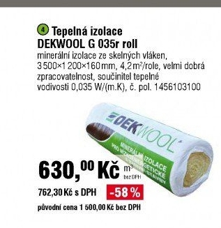 Tepelná izolace DEKWOOL G 035r roll - DEK stavebniny akcniletaky.com