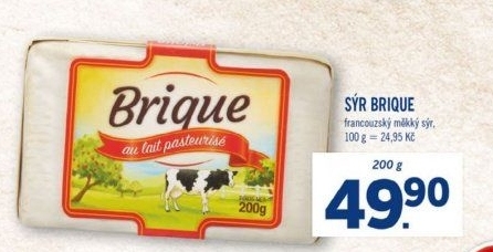 Měkký francouzský sýr Brique