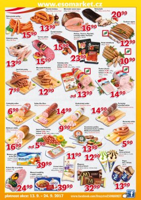 akční leták ESO MARKET 13.9.2017-24.9.2017