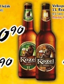 Pivo ležák 11° Řezaný Velkopopovický Kozel