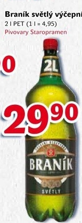 Pivo světlé výčepní 10° Braník