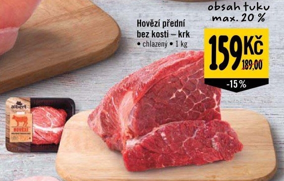 Hovězí přední bez kosti - krk Albert