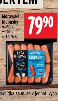 Moravská klobása Láďa Grileman Kostelecké uzeniny