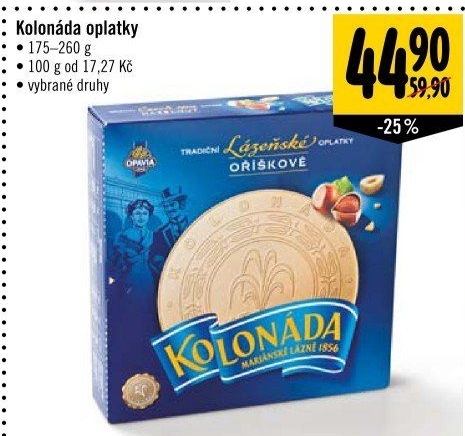 Lázeňské oplatky Kolonáda Opavia