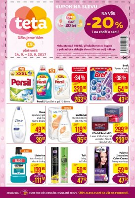 akční leták Teta drogerie 14.9.2017-23.9.2017
