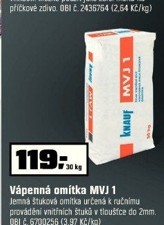 Knauf Štuk vnitřní bílý MVJ1 30 kg