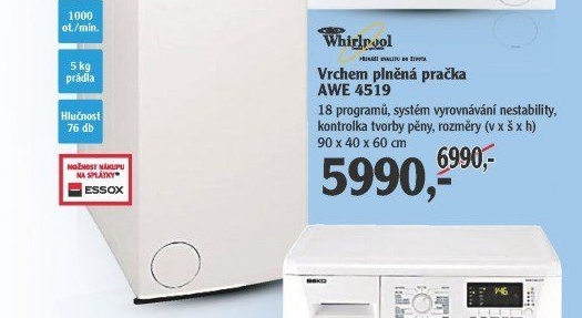 Pračka Whirlpool AWE 4519 - Globus akcniletaky.com