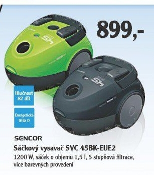 Sáčkový vysavač SVC 45BK-EUE2 Sencor